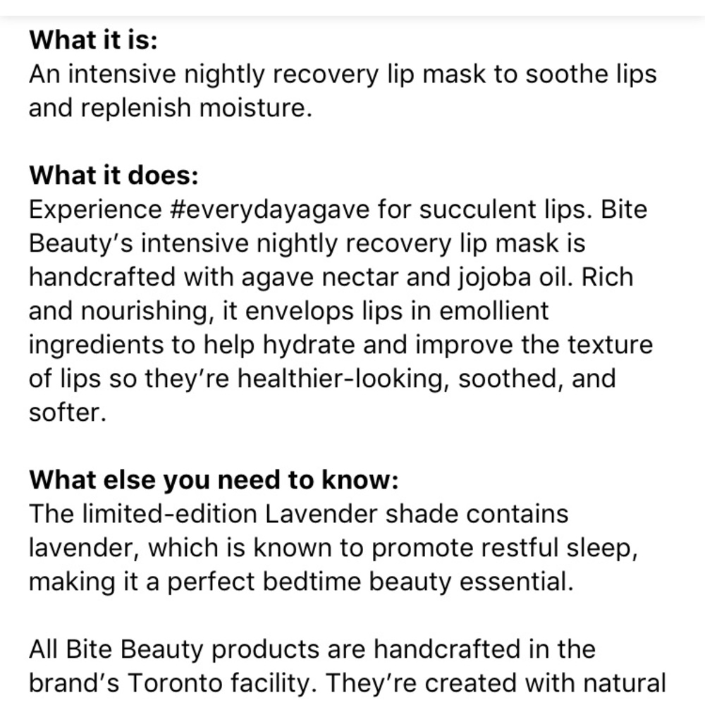 Bite Beauty Agave Lip Mask NEW Champagne - Picture 2 of 6